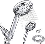 🚿 optimized handheld high pressure shower head set with 9-spray settings, rainfall shower head kit including 59" stainless steel hose & bracket mount – ideal for bathroom massage, detachable, large showerhead replacement logo