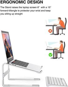 img 3 attached to 💻 Laptop Stand for Desk - Aenfor Ergonomic Computer Riser, Detachable Metal Laptop Mount for 10-17.3 Inch Notebook Computers - Silver