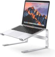 💻 laptop stand for desk - aenfor ergonomic computer riser, detachable metal laptop mount for 10-17.3 inch notebook computers - silver logo
