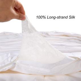 img 2 attached to 🌙 Premium White Silk Duvet by SHARE SILK - All-Season Comforter for Night Sweats & Hot Sleepers - 100% Long Strand Mulberry Silk - Includes 100% Cotton Duvet Cover - Queen Size (90×86 Inches)