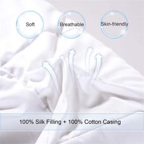 img 1 attached to 🌙 Premium White Silk Duvet by SHARE SILK - All-Season Comforter for Night Sweats & Hot Sleepers - 100% Long Strand Mulberry Silk - Includes 100% Cotton Duvet Cover - Queen Size (90×86 Inches)