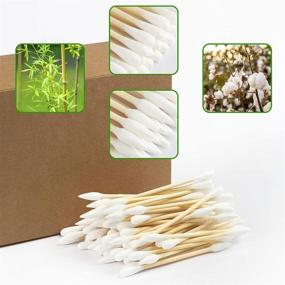 img 3 attached to 🌿 Organic Bamboo Cotton Swabs 400 Count - Eco-Friendly Biodegradable Wooden Cotton Buds for Ear, Plastic-Free Double Ear Sticks for Cleaning, Makeup, Dust & Dirt Removal