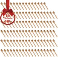 🍯 100-pack honey dipper: woaiwo-q 3 inch small mini wooden honey sticks for wedding party favors, individually wrapped honey server to dispense and drizzle honey in jars logo