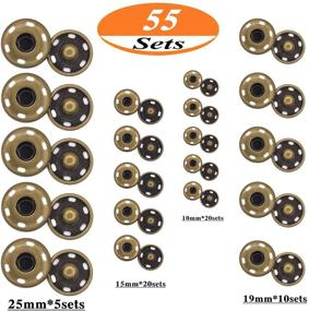 img 2 attached to 🧷 Durable Metal Snap Fasteners for Sewing Clothing: 55 Sets of Sew-on Snap Buttons in 4 Sizes