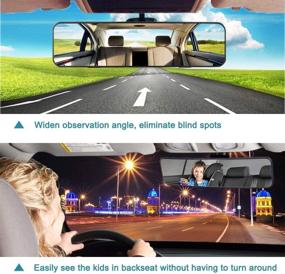 img 3 attached to 🚘 SkycropHD Car Rear View Mirror with Wide Angle for Blind Spot Elimination – Clip On Interior Convex Mirror, White