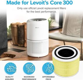 img 2 attached to 🐾 LEVOIT Air Purifier Pet Allergy Replacement Filter: 3-in-1 True HEPA & High-Efficiency Activated Carbon - Core 300-RF-PA, 1 Pack - Yellow