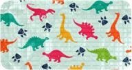 🦖 non-slip colorful dinosaur bath tub shower mat with cute dino footprint pattern and suction cups – soft bathroom showermat with drain holes (14.7"x26.9") logo