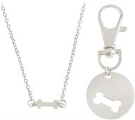 meiligo fashion 2 pcs best friends gold silver dog bone charm set: stylish pet collar key chain pendant and matching owner jewelry logo