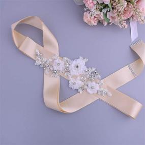 img 3 attached to Azaleas Womens Wedding Sashes Off White Women's Accessories in Belts