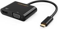 💻 адаптер usb c к hdmi vga, cablecreation 4k@60hz usb type c к hdmi vga конвертер - совместим с macbook pro 2020, ipad pro 2020, dell xps 13/15, surface go, chromebook, galaxy s20 логотип