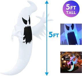 img 4 attached to 5FT Inflatable Halloween Hunting Ghost Blow Up Yard Decoration with LED Lights for Holiday, Party, Yard, and Garden - Clearanced!