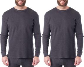 img 4 attached to 👕 Alpine Swiss Men's Waffle Knit Henley Base Layer - Thermal Long Sleeve Crew Neck Shirt, Perfect Underwear for Extra Warmth