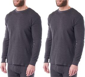 img 3 attached to 👕 Alpine Swiss Men's Waffle Knit Henley Base Layer - Thermal Long Sleeve Crew Neck Shirt, Perfect Underwear for Extra Warmth