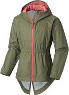 stay dry in style: columbia youth girls' dollia rain jacket, water resistant & reflective логотип