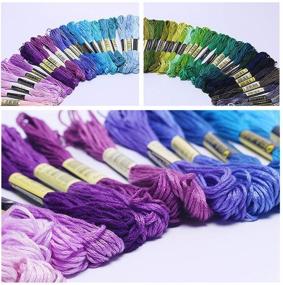 img 3 attached to 🧵 140 Skeins Premium Rainbow Color Embroidery Floss Set with Cotton for Cross Stitch, Bracelet Yarn, Crafts - Aroic Embroidery Floss Pack