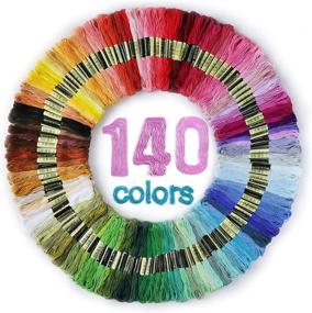 img 4 attached to 🧵 140 Skeins Premium Rainbow Color Embroidery Floss Set with Cotton for Cross Stitch, Bracelet Yarn, Crafts - Aroic Embroidery Floss Pack