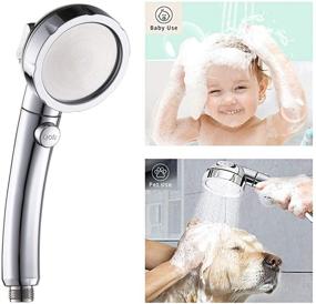 img 2 attached to 🚿 Enhance Your Shower Experience with KAIYING Chrome High Pressure Handheld Shower Head: 3 Spray Modes, ON/OFF Pause Switch, Detachable Camper Shower Head