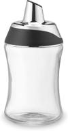 🍶 j&m design 7.5oz glass sugar dispenser & shaker with pouring spout and lid - ideal for coffee, cereal, tea & baking - easy spoon measuring pour, dishwasher safe логотип