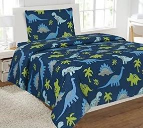 img 1 attached to Fancy Collection Dinosaur Twin Sheet Set for Boys, Teens, 🦖 and Girls - Blue, Light Blue, Grey, and Green - Brand New