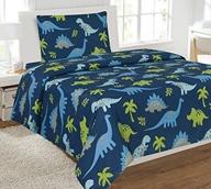 fancy collection dinosaur twin sheet set for boys, teens, 🦖 and girls - blue, light blue, grey, and green - brand new logo