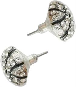 img 1 attached to 💎 Womens Basketball Style Ear Studs Earrings with White Diamond Accents