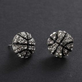 img 3 attached to 💎 Womens Basketball Style Ear Studs Earrings with White Diamond Accents