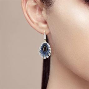 img 1 attached to 💎 Santuzza 925 Sterling Silver Blue Spinel Teardrop Earrings with White Cubic Zirconia Pear Shaped Dangle