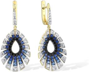 img 4 attached to 💎 Santuzza 925 Sterling Silver Blue Spinel Teardrop Earrings with White Cubic Zirconia Pear Shaped Dangle