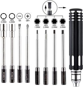 img 4 attached to Набор отверток FPVDrone 8 в 1 для многоцелевого использования - включает в себя шестигранную головку и набор инструментов для радиоуправляемых автомоделей, грузовиков, краулеров, вертолетов, дронов и лодок.