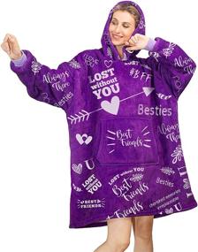 img 4 attached to 🎁 Best Friend Wearable Blanket Sweater: Perfect Birthday Gift for Women, Funny Friendship & Going Away Present, BFF Gift in Purple - One Size, Plush Fleece