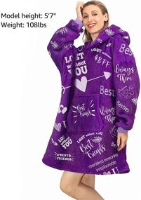 img 3 attached to 🎁 Best Friend Wearable Blanket Sweater: Perfect Birthday Gift for Women, Funny Friendship & Going Away Present, BFF Gift in Purple - One Size, Plush Fleece