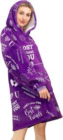 img 2 attached to 🎁 Best Friend Wearable Blanket Sweater: Perfect Birthday Gift for Women, Funny Friendship & Going Away Present, BFF Gift in Purple - One Size, Plush Fleece