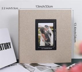 img 3 attached to 📷 RECUTMS 4x6 Linen Album: Holds 600 Photos with Window Cover for Favorite Wedding Memories (Creamy White)