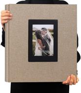 📷 recutms 4x6 linen album: holds 600 photos with window cover for favorite wedding memories (creamy white) logo