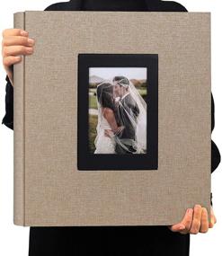 img 4 attached to 📷 RECUTMS 4x6 Linen Album: Holds 600 Photos with Window Cover for Favorite Wedding Memories (Creamy White)