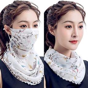 img 1 attached to 🌹 White Rose Anti Dust Bandanas: Ultimate Outdoor Protection for Women's Accessories and Scarves & Wraps