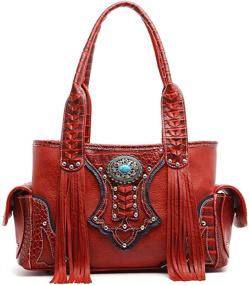 img 3 attached to 👜 Conchos Shoulder Women's Handbags & Wallets with Western Cowgirl Style in Totes