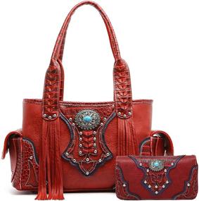 img 4 attached to 👜 Conchos Shoulder Women's Handbags & Wallets with Western Cowgirl Style in Totes