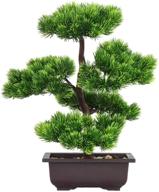 🌿 aisamco artificial bonsai tree decorative fake plant potted artificial japanese pine bonsai plant, 33 cm height, ideal for home decoration and desktop display логотип