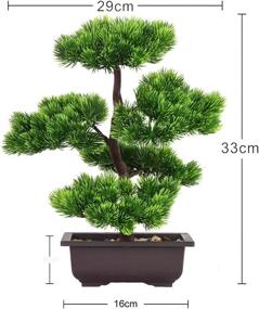 img 3 attached to 🌿 Aisamco Artificial Bonsai Tree Decorative Fake Plant Potted Artificial Japanese Pine Bonsai Plant, 33 cm Height, Ideal for Home Decoration and Desktop Display