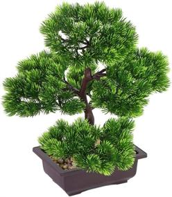 img 2 attached to 🌿 Aisamco Artificial Bonsai Tree Decorative Fake Plant Potted Artificial Japanese Pine Bonsai Plant, 33 cm Height, Ideal for Home Decoration and Desktop Display