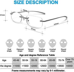 img 3 attached to Rimless Metal Reading Glasses: Anti Blue Light Eyewear for Women and Men