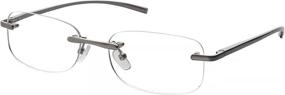 img 4 attached to Rimless Metal Reading Glasses: Anti Blue Light Eyewear for Women and Men