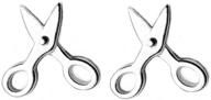 sterling silver small scissors stud earrings: cute unisex jewelry gift for women, men, and teen girls - hypoallergenic & personalized fashion accessories logo