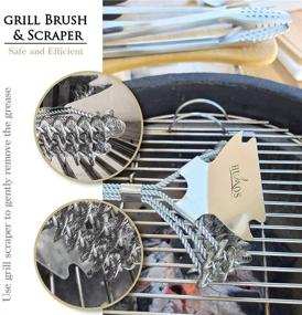 img 2 attached to Humos Grill Brush and Scraper for Enhanced Grill Cleaning - Bristle Free, Stainless Steel, Ideal for Gas/Charcoal Grills, Smokers, and Kamados