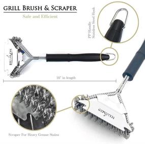 img 1 attached to Humos Grill Brush and Scraper for Enhanced Grill Cleaning - Bristle Free, Stainless Steel, Ideal for Gas/Charcoal Grills, Smokers, and Kamados