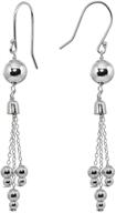 💎 shimmering sterling silver small beads drop earrings – fashionable dangle delights logo