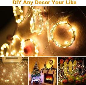 img 1 attached to 🌟 Enhance Your Holiday Decor with 300 LED Curtain String Lights - 10 Ft USB Powered, 8 Light Modes, Remote Control, Perfect for Xmas Home Bedroom Wall & Outdoor Indoor Decor (Warm White Fairy Lights)