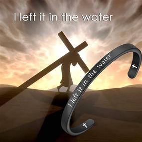 img 2 attached to 🙏 Christian Jewelry Gift for Her - MAOFAED Adult Woman Baptism Gift Teen Girl Baptized Bracelet: Preserved in Water