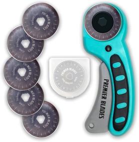 img 4 attached to 🔪 Premier Blades 45mm Rotary Cutter Tool (5 Extra Blades Included) - Ergonomic Soft Handle with Stainless Steel Blades for Quilting, Fabric Cutting, Paper, Leather, and More!